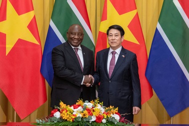 Chủ tịch nước Lương Cường hội đàm với Tổng thống Nam Phi Cyril Ramaphosa