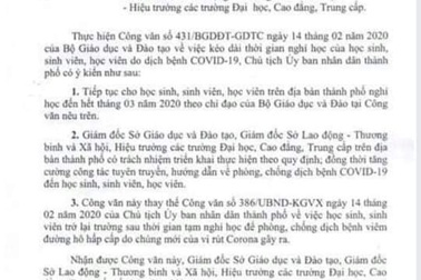 Cần Thơ xuất hiện văn bản giả mạo cho HS, SV nghỉ học đến hết tháng 3