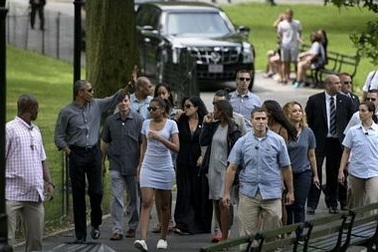 Hàng rào bảo vệ một buổi dạo chơi của Tổng thống Obama