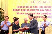 Hội Khuyến học VN ký kết với Bộ LĐ-TB&XH nâng cao đào tạo nghề cho lao động nông thôn