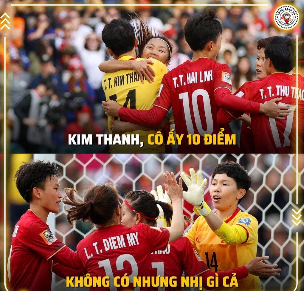 Thủ môn Kim Thanh chắc chắn là một trong những người thi đấu xuất sắc nhất của tuyển nữ Việt Nam tại kỳ World Cup lần này (Ảnh: Troll bóng đá). Thủ môn Kim Thanh chắc chắn là một trong những người thi đấu xuất sắc nhất của tuyển nữ Việt Nam tại kỳ World Cup lần này (Ảnh: Troll bóng đá).