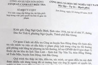 Công an vào cuộc điều tra vụ bồi thường cho dân xong đòi thu hồi lại tiền tại Bắc Giang