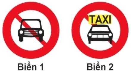 Biển nào cấm xe taxi mà không cấm các phương tiện khác?