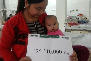 Bạn đọc Dân trí giúp đỡ bé Hà Phương gần 180 triệu đồng 