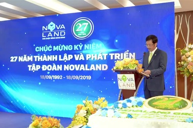 Ông Bùi Thành Nhơn tại buổi lễ kỷ niệm 27 năm thành lập của Novaland