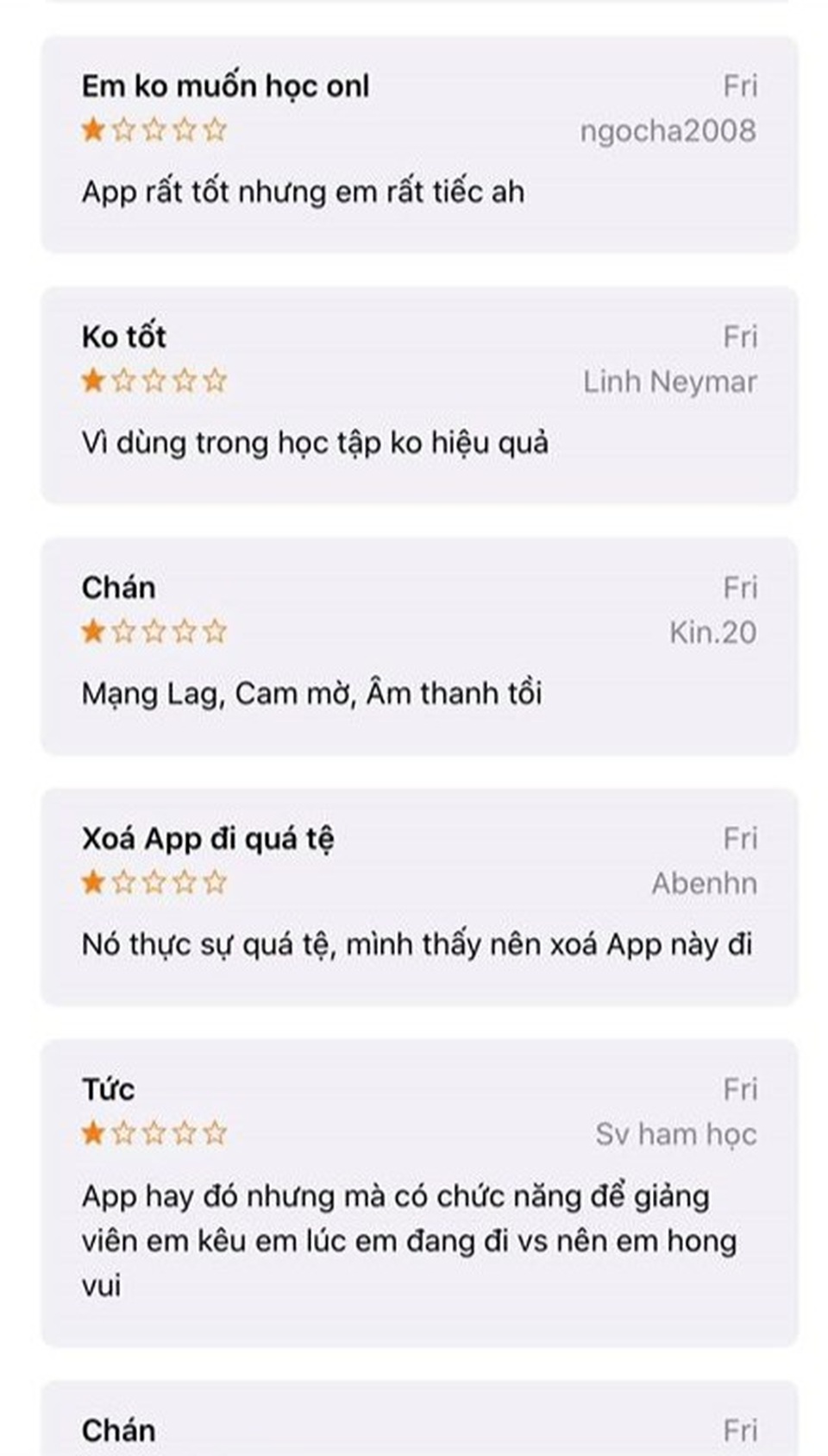 Ngao ngán cảnh học sinh Việt đánh giá 1 sao nhằm đánh sập app học online - 2 Ngao ngán cảnh học sinh Việt đánh giá 1 sao nhằm đánh sập app học online - 2