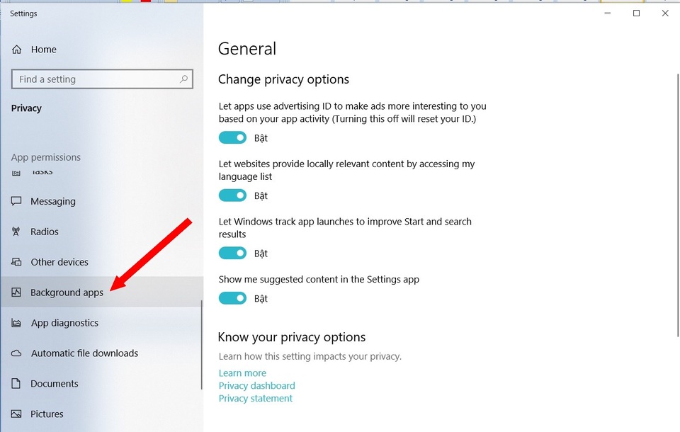 Hướng dẫn tắt ứng dụng ngầm giúp máy tính chạy Windows 10 mượt mà hơn - 3 Hướng dẫn tắt ứng dụng ngầm giúp máy tính chạy Windows 10 mượt mà hơn - 3
