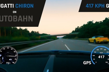 Triệu phú lái xe Bugatti Chiron chạy 417 km/h trên đường cao tốc Autobahn