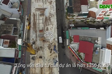 Nút giao thông Ngọc Hội ở Nha Trang chậm tiến độ, thiếu an toàn