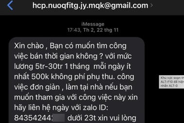 Rộ tin nhắn dụ xin việc mức lương 30 triệu đồng dịp cuối năm