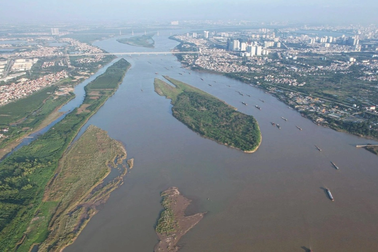 Hình dáng đa dạng của các bãi nổi trên sông Hồng