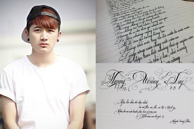 9x điển trai, đa tài viết chữ đẹp như in