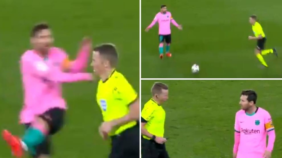 Messi gây tranh cãi vì hành động xấu xí với trọng tài - 1 Messi gây tranh cãi vì hành động xấu xí với trọng tài - 1