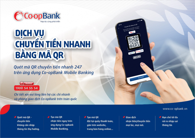  Sử dụng dịch vụ quét mã QR Co-opBank, mọi giao dịch thanh toán đều trở nên thuận tiện, nhanh chóng và chính xác