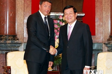  Chủ tịch nước Trương Tấn Sang tiếp Thủ tướng Matteo Renzi