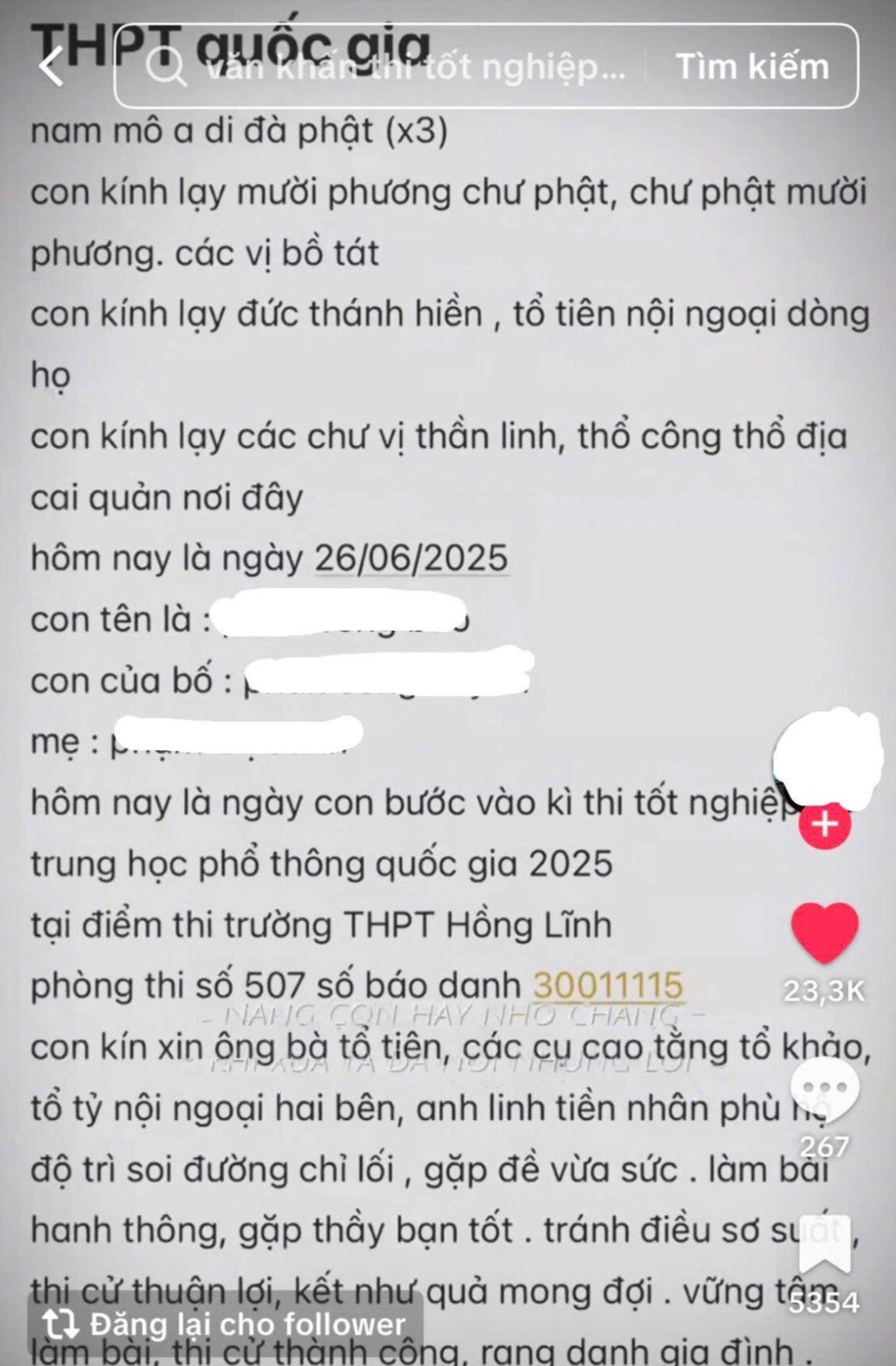 „Noten anbieten“ in der Abiturprüfungszeit: Glaube löst die Sorgen der Schüler – 4 “Cúng điểm” mùa thi tốt nghiệp THPT: Niềm tin gói ghém nỗi lo của sĩ tử - 4