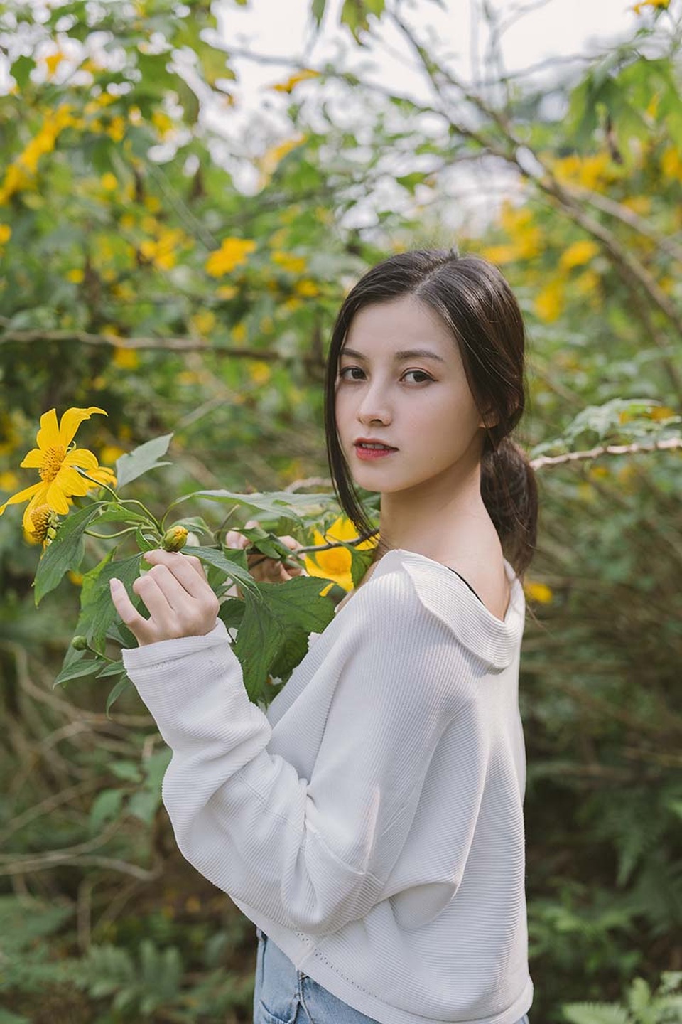 Thiếu nữ Bắc Giang “khoe” nét đẹp trong veo bên hoa dã quỳ - 1 Thiếu nữ Bắc Giang “khoe” nét đẹp trong veo bên hoa dã quỳ - 1