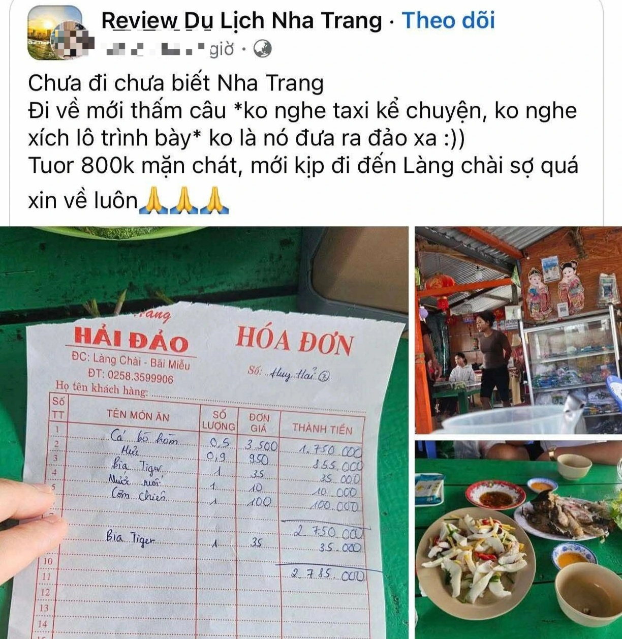 Lập đoàn kiểm tra vụ con cá 0,5kg chém gần 1,8 triệu đồng ở Nha Trang - 1
