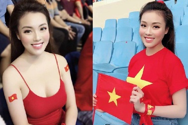 “Hot girl giảng viên” gây chú ý khi ra sân cổ vũ ĐT Việt Nam