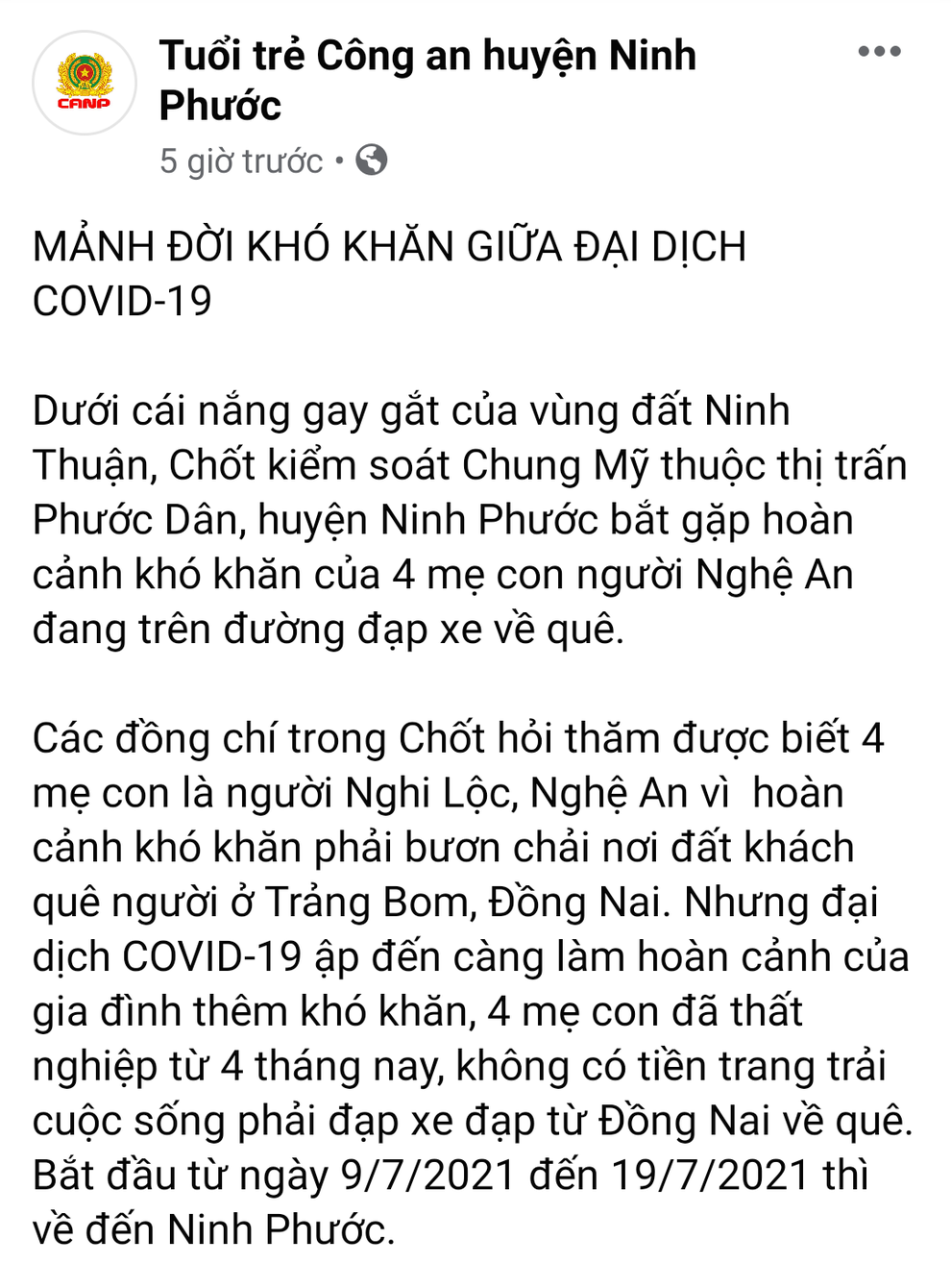 Mất việc vì Covid-19, bốn mẹ con đi xe đạp vượt 1.300km về quê - 3 Mất việc vì Covid-19, bốn mẹ con đi xe đạp vượt 1.300km về quê - 3