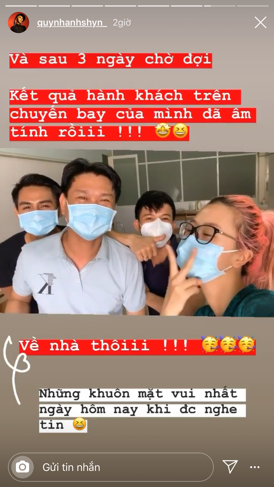 Quỳnh Anh Shyn vui mừng thông báo được về nhà sau khi cách ly 3 ngày - 1 Quỳnh Anh Shyn vui mừng thông báo được về nhà sau khi cách ly 3 ngày - 1
