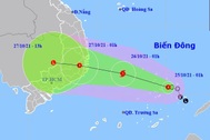 Áp thấp nhiệt đới khả năng thành bão đang hướng vào Bình Định - Bình Thuận