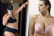 "Chân dài" Ashley Graham khoe bụng bầu khi mang song thai