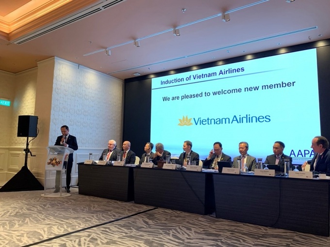Tổng giám đốc Vietnam Airlines Lê Hồng Hà phát biểu gia nhập AAPA.