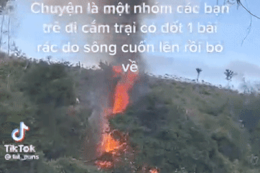 Xôn xao clip tố nhóm bạn trẻ gây cháy khi đi cắm trại