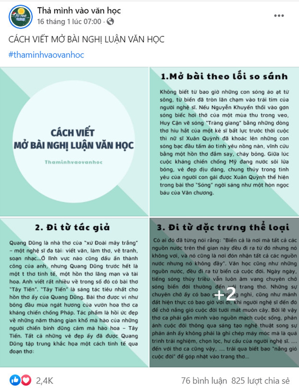 Nam sinh khối A sở hữu fanpage học Văn có hàng trăm ngàn follower - 2 Nam sinh khối A sở hữu fanpage học Văn có hàng trăm ngàn follower - 2