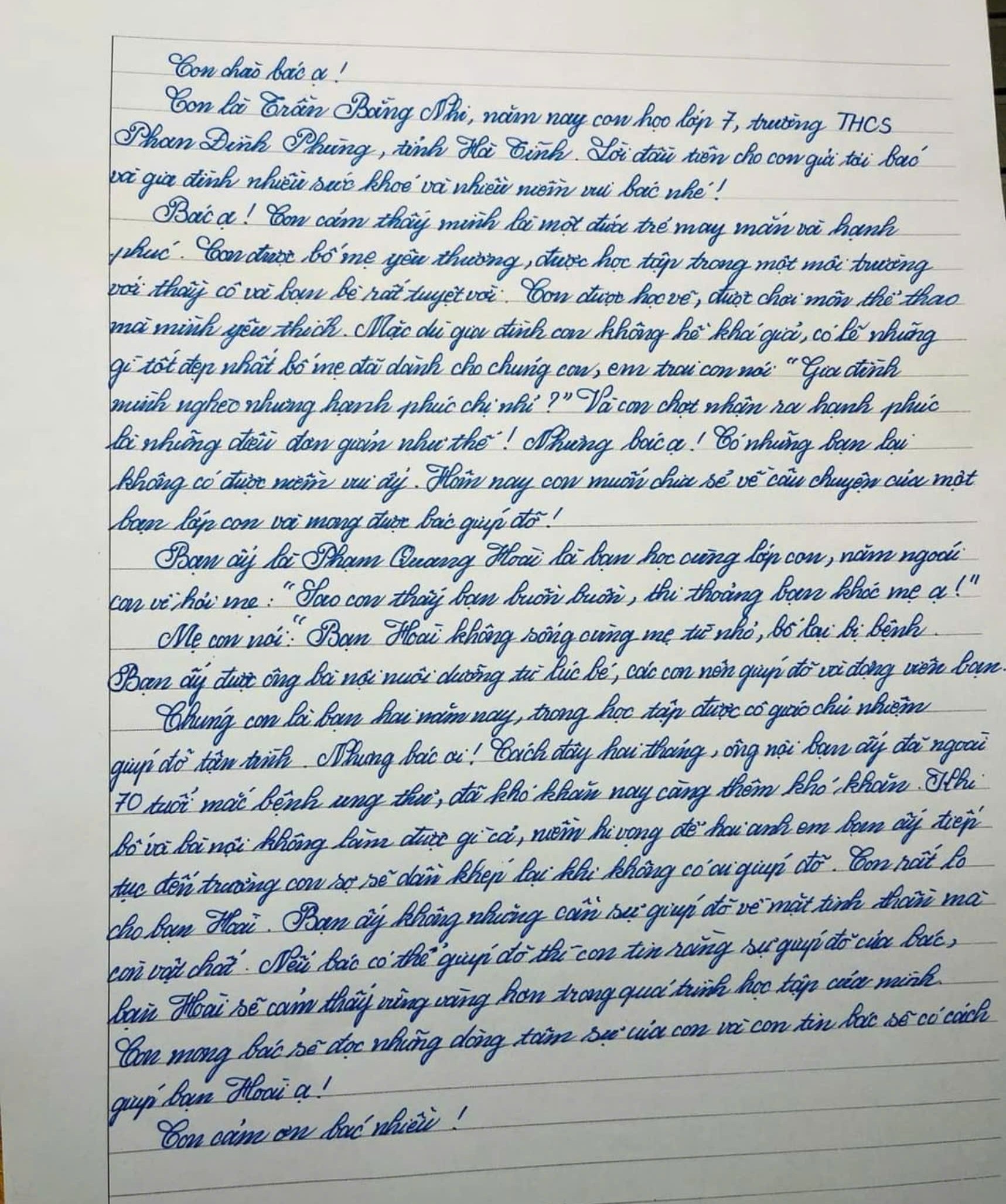 ប៉ះរឿងសិស្សស្រីថ្នាក់ទី៧សរសេរសំបុត្រសុំអាហារូបករណ៍មិត្តភក្តិដែលខ្វះខាត - ១ Xúc động câu chuyện nữ sinh lớp 7 viết thư xin học bổng cho bạn khó khăn - 1