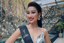 Vẻ gợi cảm của Đoàn Hồng Trang trước chung kết Hoa hậu Toàn cầu 2022