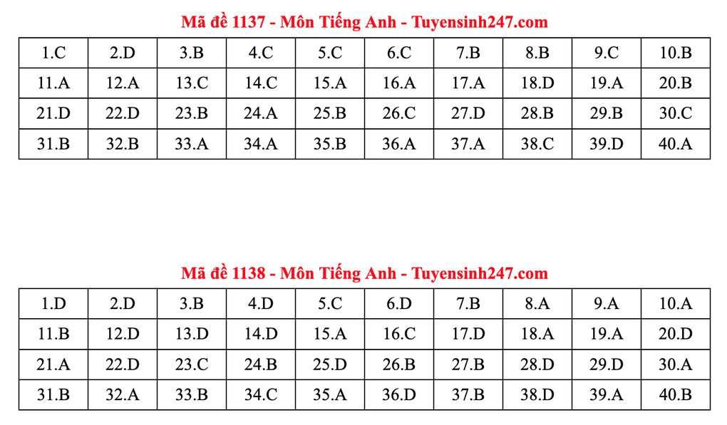 Gợi ý đáp án môn tiếng Anh thi tốt nghiệp 2025: Mã đề từ 1133 đến 1148 - 3 Gợi ý đáp án môn tiếng Anh thi tốt nghiệp 2025: Mã đề từ 1133 đến 1148 - 3