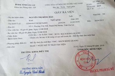 Đình chỉ phẫu thuật 3 tháng đối với trưởng khoa cắt nhầm bàng quang sản phụ