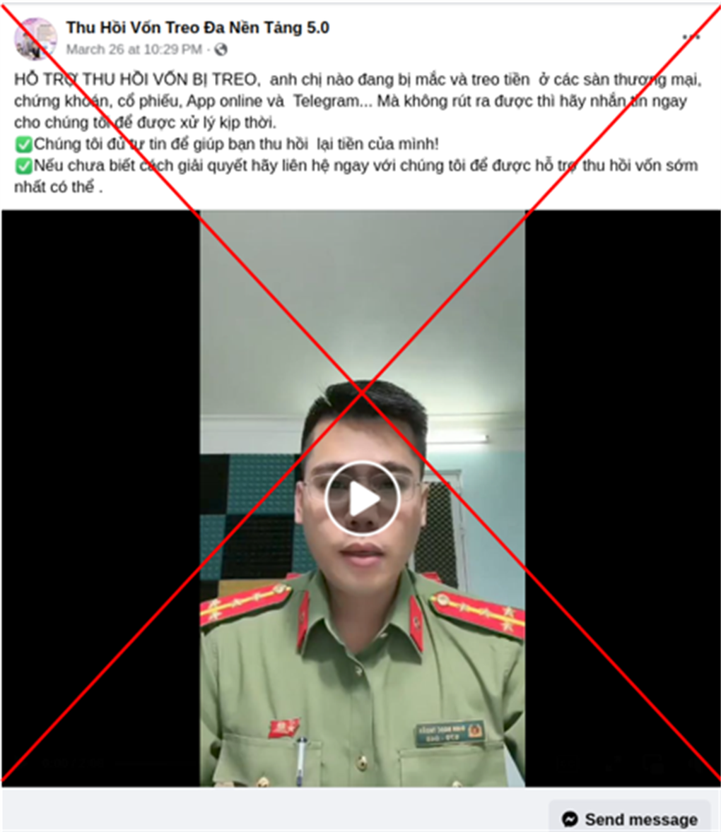 Bộ Công an cảnh báo thủ đoạn giả công an, luật sư lấy lại tiền bị lừa - 2 Bộ Công an cảnh báo thủ đoạn giả công an, luật sư lấy lại tiền bị lừa - 2