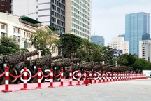 Trận địa pháo 105mm sẵn sàng cho đại lễ 30/4 ở TPHCM