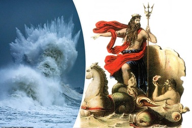 Con sóng dữ mang hình thần biển Poseidon