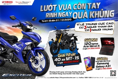 Khuyến mãi mua xe nhận quà “khủng” với tỷ lệ trúng cực cao dành cho khách hàng Yamaha Exciter