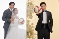 Đoàn Văn Hậu - Doãn Hải My chụp ảnh cưới với quả bóng