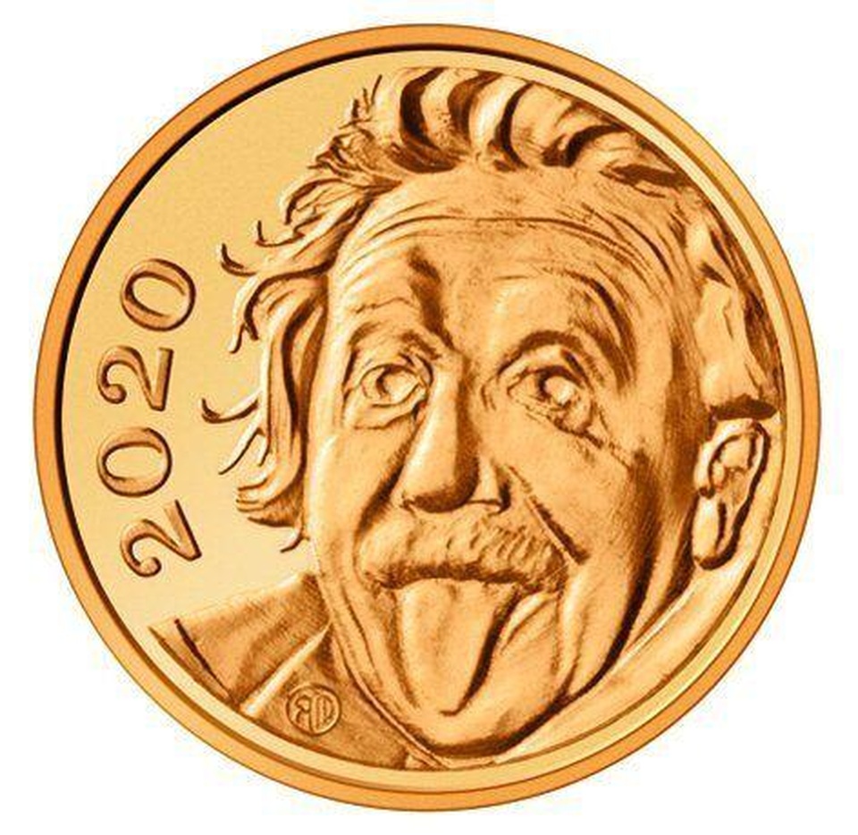 Chết cười xem Einstein lè lưỡi trên đồng vàng nhỏ nhất thế giới - 1 Chết cười xem Einstein lè lưỡi trên đồng vàng nhỏ nhất thế giới - 1
