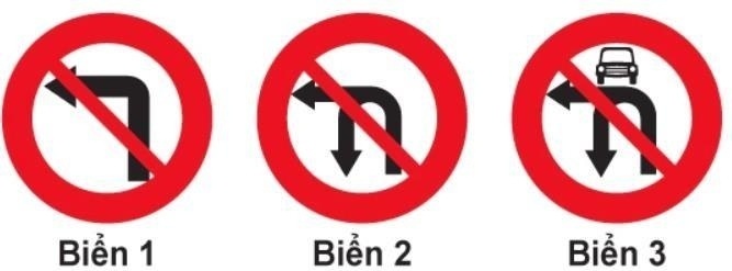 Biển nào cấm các phương tiện rẽ trái?