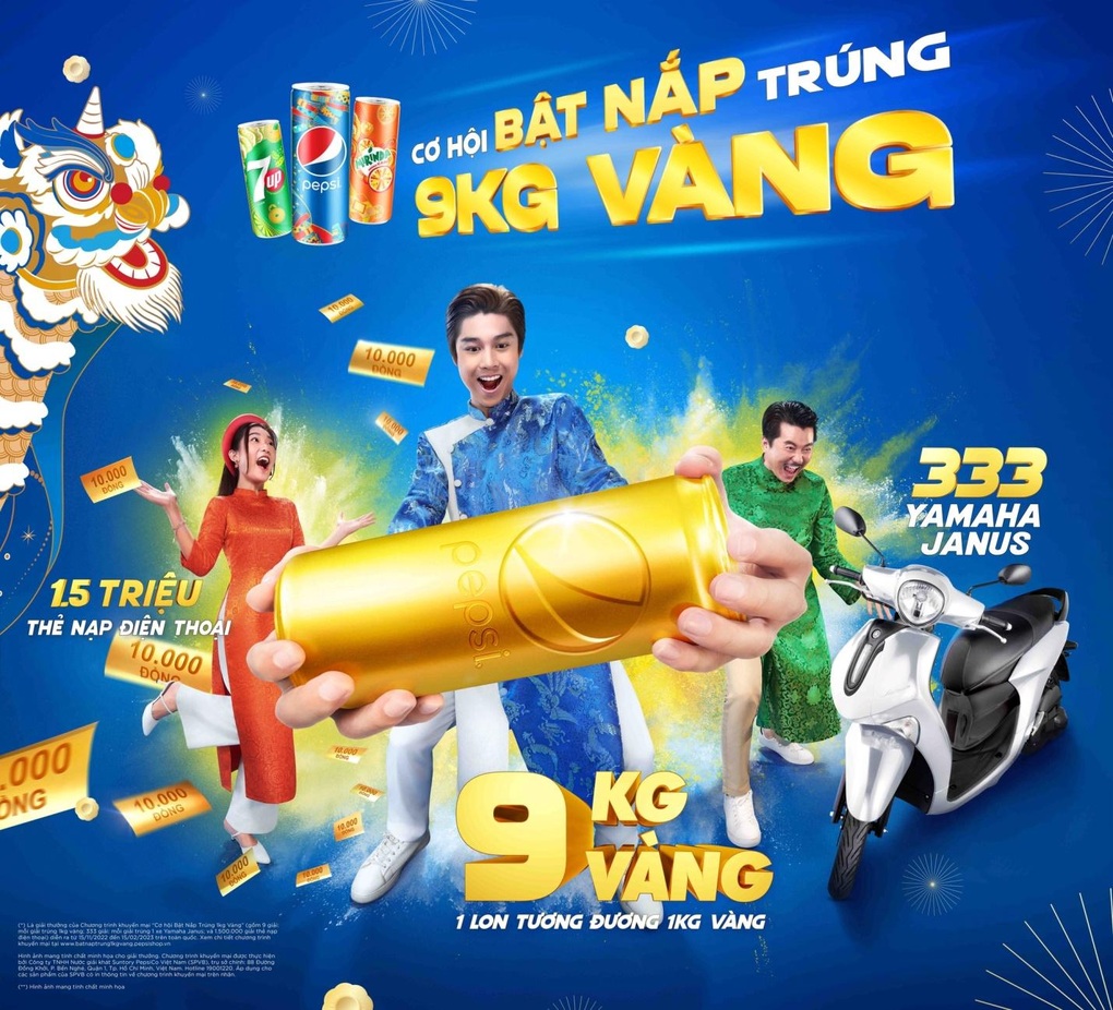 Cơ hội trúng 9kg vàng khi bật nắp Pepsi, 7UP và Mirinda - 2