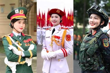 Những nhan sắc xinh đẹp gây sốt trong các buổi diễu binh, diễu hành ở TPHCM