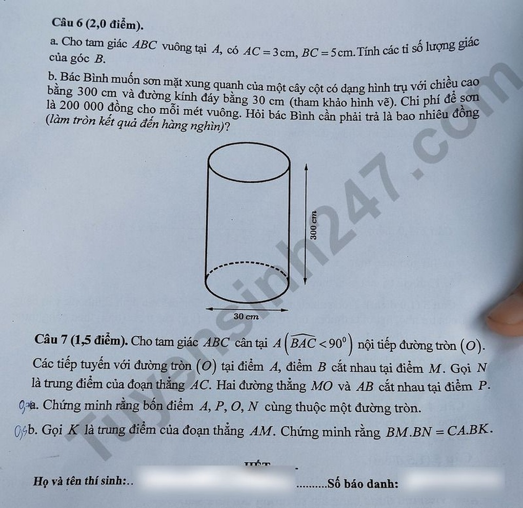Đề thi, đáp án môn tiếng Anh, toán thi lớp 10 của Thái Nguyên - 7 Đề thi, đáp án môn tiếng Anh, toán thi lớp 10 của Thái Nguyên - 7