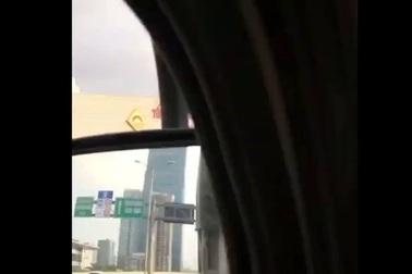 Truy tìm chiếc xe tải đi ngược chiều trên đường trên cao