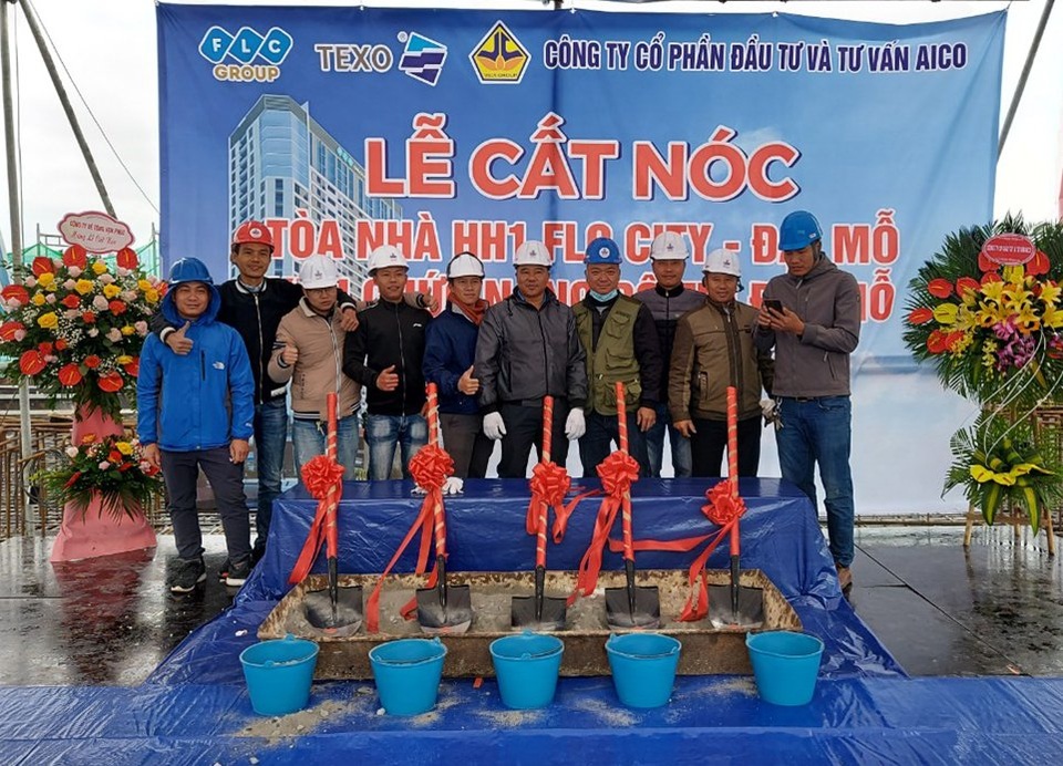 Cất nóc chung cư nhà ở xã hội FLC Garden City Đại Mỗ - 2 Cất nóc chung cư nhà ở xã hội FLC Garden City Đại Mỗ - 2