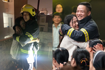 Cuộc hội ngộ xúc động giữa cô gái trẻ và người lính cứu hỏa đã cứu mình