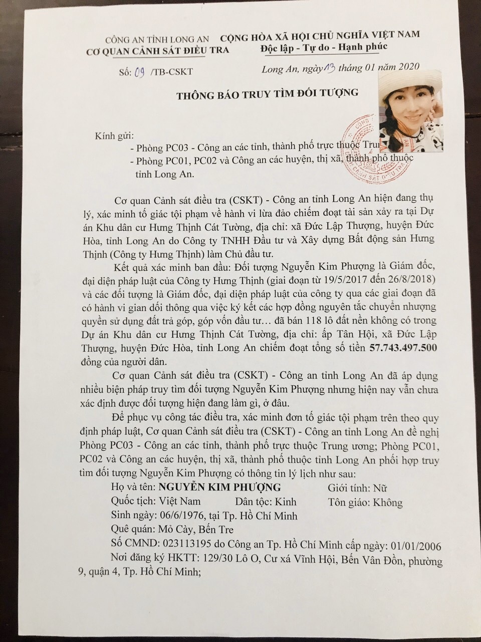 Truy tìm 4 lãnh đạo dự án Hưng Thịnh Cát Tường lừa bán 118 nền đất ảo - 1 Truy tìm 4 lãnh đạo dự án Hưng Thịnh Cát Tường lừa bán 118 nền đất ảo - 1