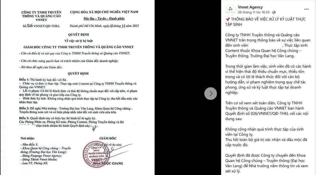 Danh tính công ty đăng quyết định kỷ luật sinh viên thực tập gây xôn xao - 2 Danh tính công ty đăng quyết định kỷ luật sinh viên thực tập gây xôn xao - 2