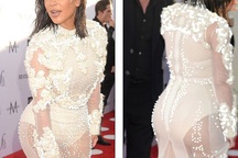 Kim Kardashian diện váy xuyên thấu nổi bật